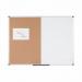 Bi-Office Maya Combination Board CorkNon Magnetic Whiteboard Aluminium Frame 1200x900mm - XA0502170 46180BS