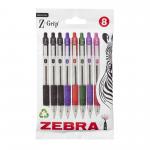 Zebra Z-Grip Retractable Ballpoint Pen 1mm Tip Assorted Ink (Pack 8) - 02773 46213ZB