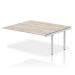 Dynamic Impulse W1800 x D1600 x H750mm Back to Back Bench Desk 2 Person Extension Kit Grey Oak Finish Silver Frame - IB00425 46311DY