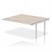 Dynamic Impulse W1800 x D1600 x H750mm Back to Back Bench Desk 2 Person Extension Kit Grey Oak Finish Silver Frame - IB00425 46311DY