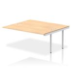 Dynamic Impulse W1800 x D1600 x H750mm Back to Back Bench Desk 2 Person Extension Kit Maple Finish Silver Frame - IB00426 46318DY