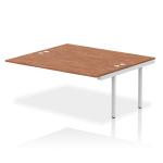 Dynamic Impulse W1800 x D1600 x H750mm Back to Back Bench Desk 2 Person Extension Kit Walnut Finish Silver Frame - IB00428 46332DY