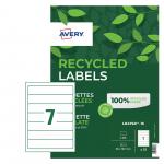 Avery Recycled Filing Label Lever Arch File 192x38mm 7 Per A4 Sheet White (Pack 105 Labels) LR4760-15 46386AV