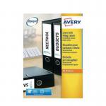 Avery Lever Arch Labels Inkjet 200x60mm White 4 Labels per Sheet (Pack 40 Labels) - J8171-10 46435AV