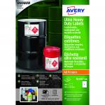 Avery Ultra Resistant Labels 144 x 200 mm Permanent 2 Labels Per Sheet 0 Labels Per Pack B7168-50 46463AV