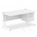 Dynamic Impulse W1600 x D800 x H730mm Straight Office Desk Cantilever Leg With 1 x 2 Drawer Fixed Pedestal White Finish White Frame - MI002211 46465DY