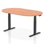 Dynamic Impulse W1800 x D1000 x H660-1310mm Height Adjustable Boardroom Table Beech Finish Black Frame - I005189 46612DY