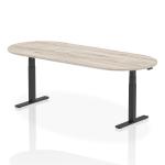 Dynamic Impulse W2400 x D1000 x H660-1310mm Height Adjustable Boardroom Table Grey Oak Finish Black Frame - I005196 46661DY