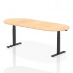 Dynamic Impulse W2400 x D1000 x H660-1310mm Height Adjustable Boardroom Table Maple Finish Black Frame - I005197 46668DY