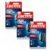 This photograph shows a bottle of Loctite Super Glue Brush On Liquid, with a small brush attached to the cap. The 5g bottle is shown with two others, as this product is part of a Buy 2 Get 1 FREE deal. The Loctite logo and product name are prominently displayed on the packaging.