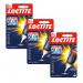The photo features the packaging for Loctite Super Glue, with the product name and details clearly displayed. The strong Super Glue Control Power Gel size is 4g and the promotion is buy 2 get 1 free. The background is the brands signature blue color with white text and graphics.