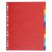 Exacompta Forever Recycled Divider 12 Part A4 Extra Wide 220gsm Card Vivid Assorted Colours - 2112E 46943EX