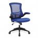 Nautilus Designs Luna Designer High Back Mesh Blue Task Operator Office Chair With Folding Arms and Black Shell - BCML1302BL 46976NA