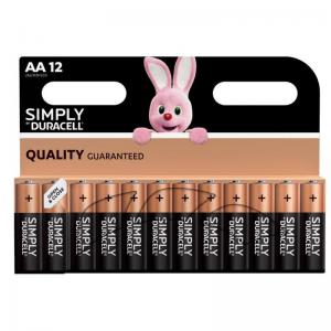 Duracell Simply AA Alkaline Batteries Pack 12 - MN1500B12SIMPLY