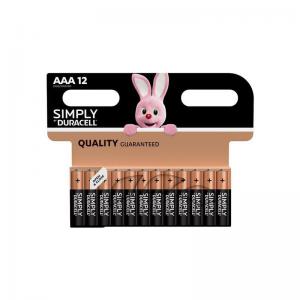 Duracell Simply AAA Alkaline Batteries Pack 12 - MN2400B12SIMPLY