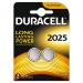 Duracell Lithium Coin Batteries 3V CR2025 (Pack 2) - DL2025B2 47009AA