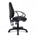 Nautilus Designs Java 200 Medium Back Twin Lever Fabric Operator Office Chair With Fixed Arms Black - BCF/P505/BK/A 47018NA