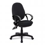 Nautilus Designs Java 200 Medium Back Twin Lever Fabric Operator Office Chair With Fixed Arms Black - BCFP505BKA 47018NA