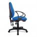 Nautilus Designs Java 200 Medium Back Twin Lever Fabric Operator Office Chair With Fixed Arms Blue - BCFP505BLA 47025NA