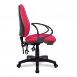 Nautilus Designs Java 200 Medium Back Twin Lever Fabric Operator Office Chair With Fixed Arms Red - BCF/P505/RD/A 47032NA