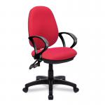 Nautilus Designs Java 200 Medium Back Twin Lever Fabric Operator Office Chair With Fixed Arms Red - BCFP505RDA 47032NA