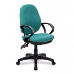 Nautilus Designs Java 300 Medium Back Synchronous Triple Lever Fabric Operator Office Chair With Fixed Arms Green - BCFP606GNA 47095NA