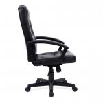 Nautilus Designs Darwin High Back Leather Effect Executive Office Chair With Integral Headrest and Fixed Arms Black - BCP/1007/PU/BK 47137NA