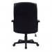 Nautilus Designs Darwin High Back Leather Effect Executive Office Chair With Integral Headrest and Fixed Arms Black - BCP1007PUBK 47137NA