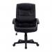 Nautilus Designs Darwin High Back Leather Effect Executive Office Chair With Integral Headrest and Fixed Arms Black - BCP1007PUBK 47137NA