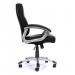 Nautilus Designs Greenwich High Back Leather Effect Executive Office Chair With Contoured Design Backrest and Fixed Arms Black - BCP/T101/BK 47144NA