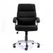 Nautilus Designs Greenwich High Back Leather Effect Executive Office Chair With Contoured Design Backrest and Fixed Arms Black - BCP/T101/BK 47144NA