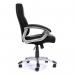 Nautilus Designs Greenwich High Back Leather Effect Executive Office Chair With Contoured Design Backrest and Fixed Arms Black - BCPT101BK 47144NA