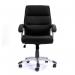 Nautilus Designs Greenwich High Back Leather Effect Executive Office Chair With Contoured Design Backrest and Fixed Arms Black - BCPT101BK 47144NA