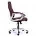 Nautilus Designs Greenwich High Back Leather Effect Executive Office Chair With Contoured Design Backrest and Fixed Arms Cherry Brown - BCP/T101/BY 47151NA