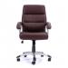 Nautilus Designs Greenwich High Back Leather Effect Executive Office Chair With Contoured Design Backrest and Fixed Arms Cherry Brown - BCP/T101/BY 47151NA