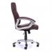 Nautilus Designs Greenwich High Back Leather Effect Executive Office Chair With Contoured Design Backrest and Fixed Arms Cherry Brown - BCPT101BY 47151NA