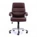 Nautilus Designs Greenwich High Back Leather Effect Executive Office Chair With Contoured Design Backrest and Fixed Arms Cherry Brown - BCPT101BY 47151NA