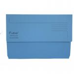 Exacompta Forever Document Wallet Manilla Foolscap Half Flap 300gsm Blue (Pack 25) - 2115001Z 47153EX