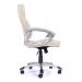 Nautilus Designs Greenwich High Back Leather Effect Executive Office Chair With Contoured Design Backrest and Fixed Arms Cream - BCP/T101/CM 47158NA