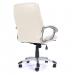 Nautilus Designs Greenwich High Back Leather Effect Executive Office Chair With Contoured Design Backrest and Fixed Arms Cream - BCP/T101/CM 47158NA