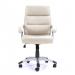 Nautilus Designs Greenwich High Back Leather Effect Executive Office Chair With Contoured Design Backrest and Fixed Arms Cream - BCP/T101/CM 47158NA