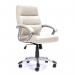 Nautilus Designs Greenwich High Back Leather Effect Executive Office Chair With Contoured Design Backrest and Fixed Arms Cream - BCPT101CM 47158NA