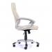 Nautilus Designs Greenwich High Back Leather Effect Executive Office Chair With Contoured Design Backrest and Fixed Arms Cream - BCPT101CM 47158NA