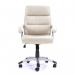 Nautilus Designs Greenwich High Back Leather Effect Executive Office Chair With Contoured Design Backrest and Fixed Arms Cream - BCPT101CM 47158NA