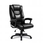 Nautilus Designs Titan Oversized High Back Leather Effect Executive Office Chair With Integral Headrest and Fixed Arms Black - BCPG344BK 47172NA