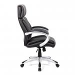 Nautilus Designs Cloud High Back Leather Faced Executive Office Chair With Fixed Arms Black - BCL/C335/BK 47179NA