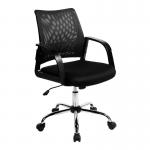 Nautilus Designs Calypso Medium Mesh Back Task Operator Office Chair With Fixed Arms Black - BCMF1204BK 47200NA