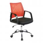 Nautilus Designs Calypso Medium Mesh Back Task Operator Office Chair With Fixed Arms Orange - BCMF1204OG 47207NA