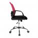 Nautilus Designs Calypso Medium Mesh Back Task Operator Office Chair With Fixed Arms Raspberry - BCMF1204RB 47214NA