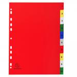 Exacompta Index 1-10 A4 120 Micron Polypropylene Bright Assorted Colours - 1510E 47216EX